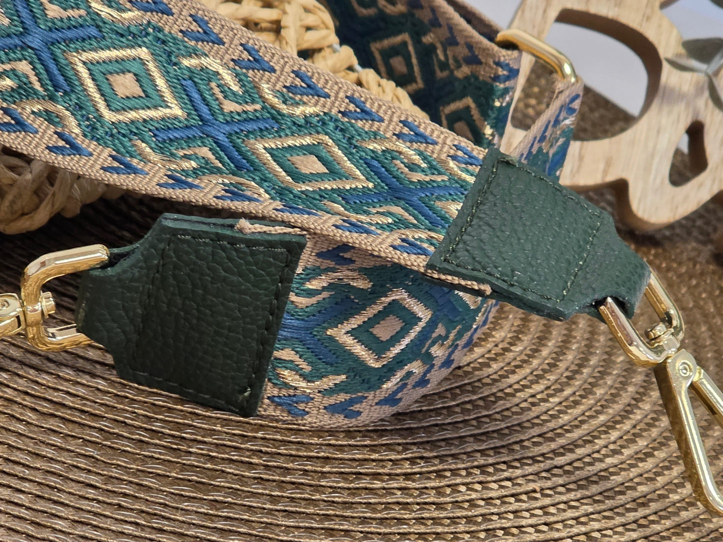 Bandoulière de Sac Vert Bleuté - N°14