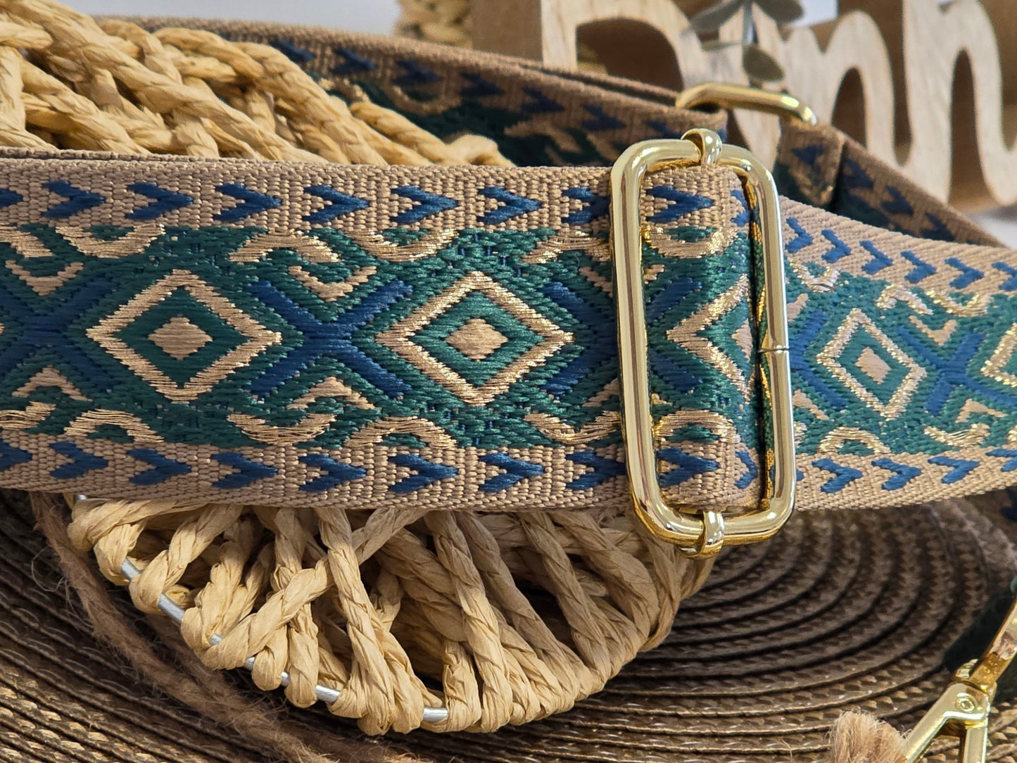 Bandoulière de Sac Vert Bleuté - N°14
