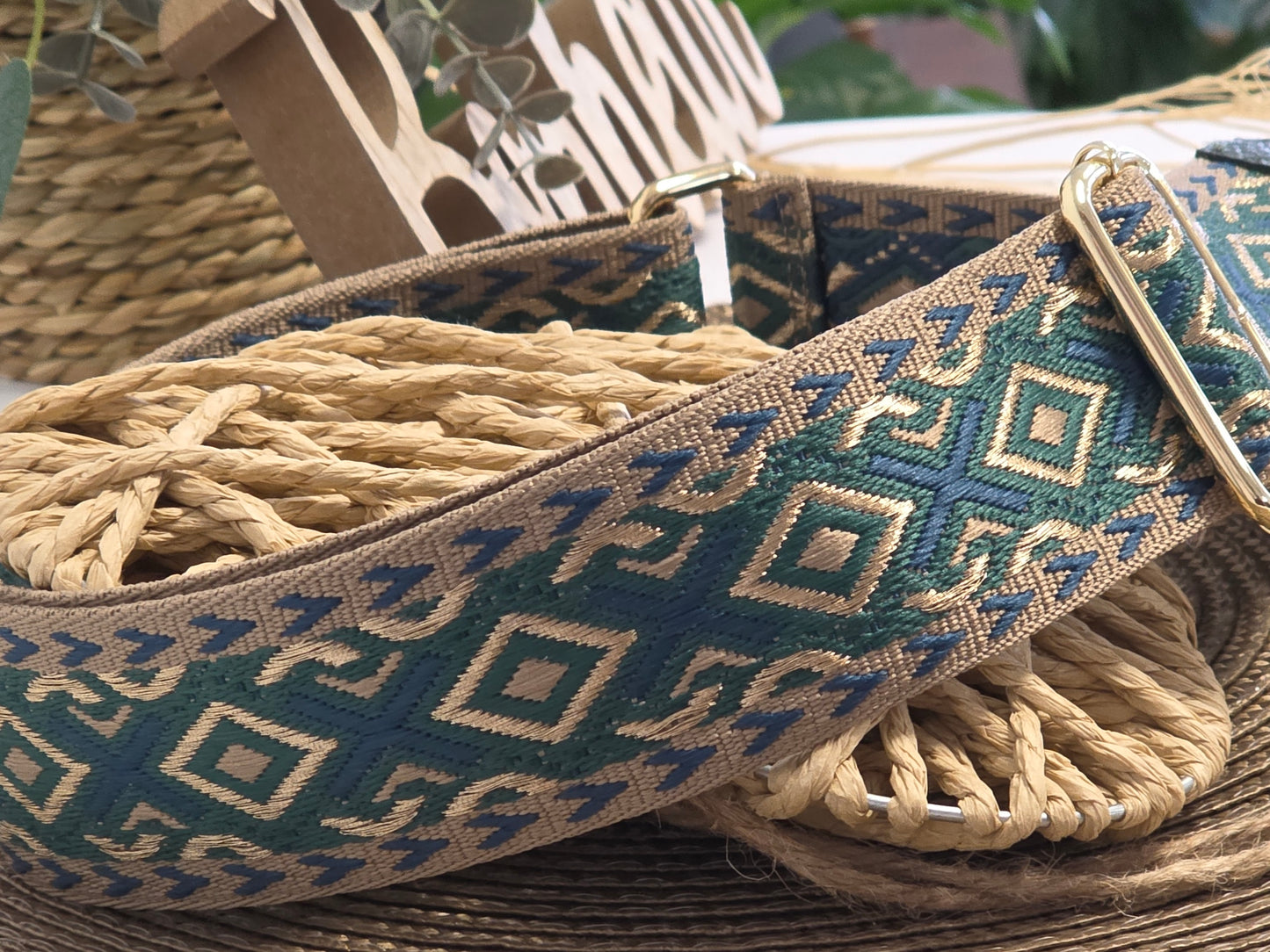 Bandoulière de Sac Vert Bleuté - N°14