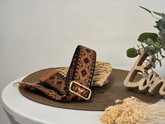 Bandoulière de Sac Camel Noir - N°17