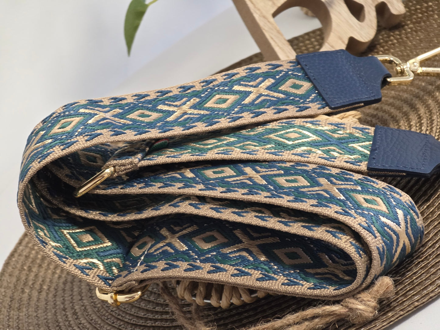 Bandoulière de Sac Bleu Beige - N°20