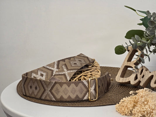 Bandoulière de Sac Taupe Métallisé - N°1