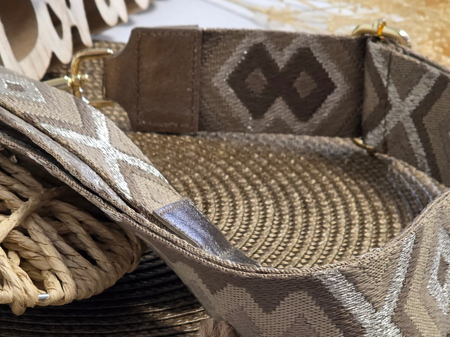 Bandoulière de Sac Taupe Métallisé - N°1