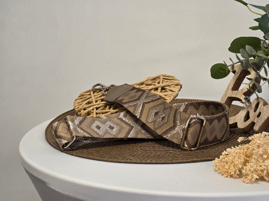 Bandoulière de Sac Géométrique Beige N°3