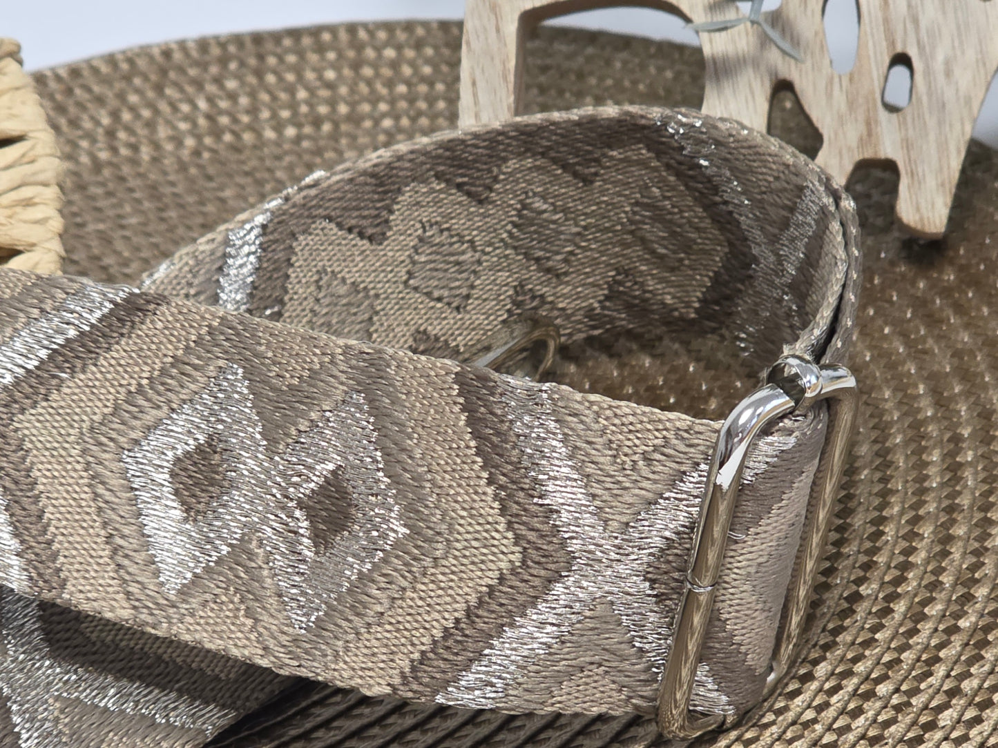 Bandoulière de Sac Géométrique Beige N°3