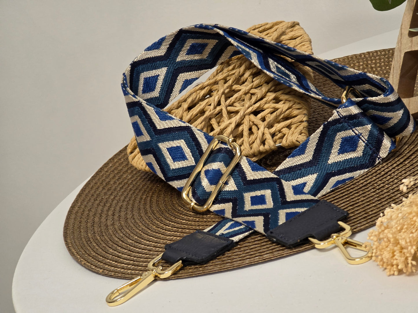 Bandoulière de Sac Style Losange Bleu Marine - N°4