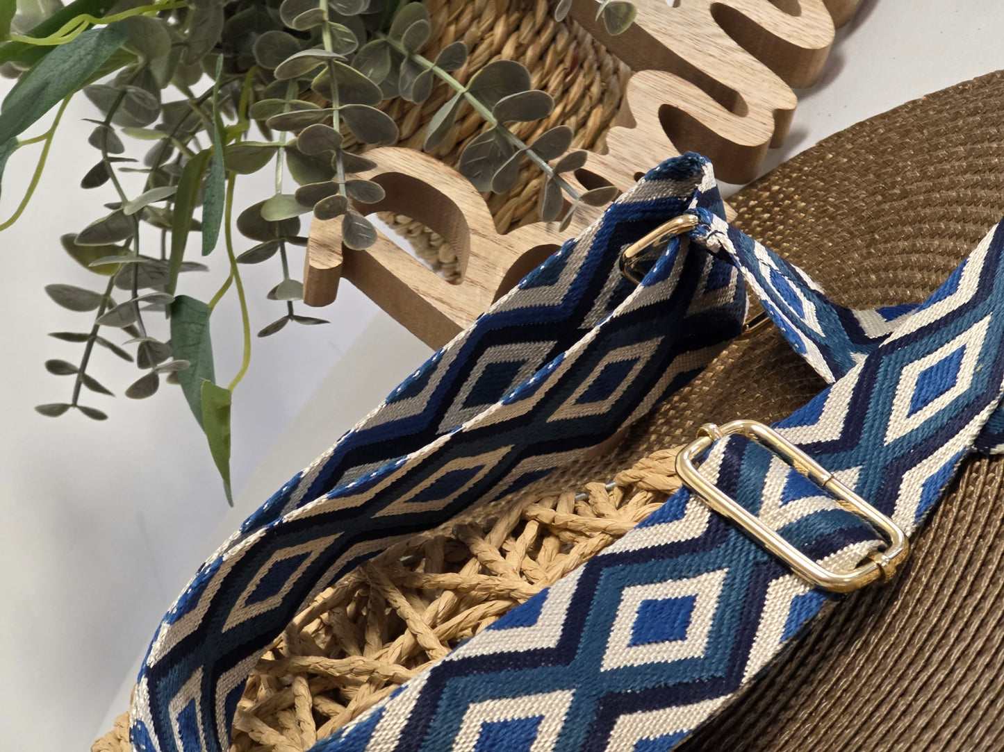 Bandoulière de Sac Style Losange Bleu Marine - N°4