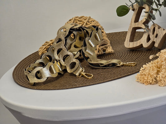 Bandoulière de Sac Cuir de Vachette Bronze Doré - N°23