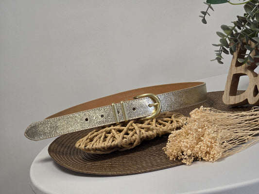 Ceinture croûte de Cuir Doré