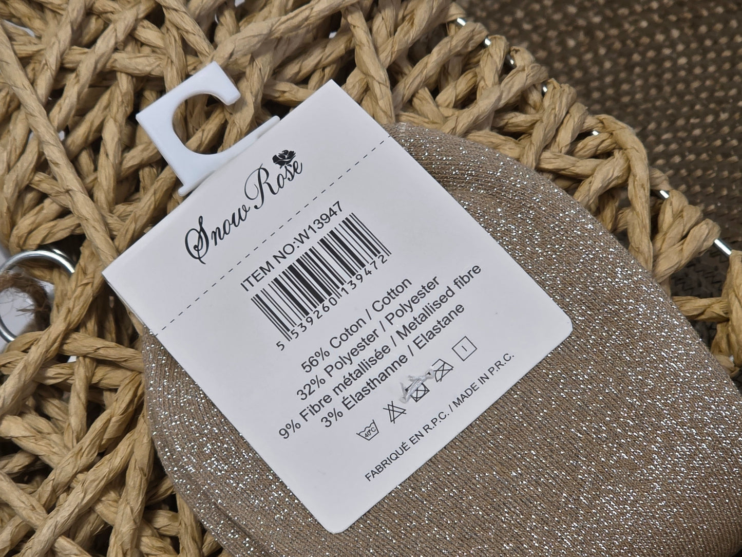 RAVISSANTE - Chaussette à Paillette Taupe