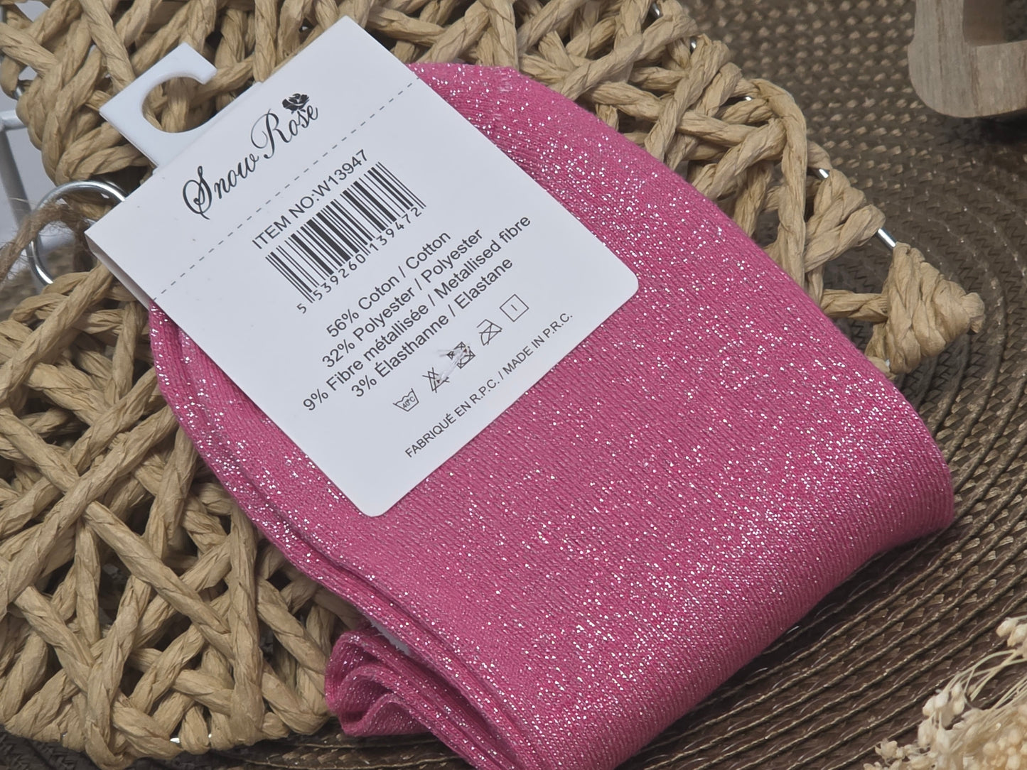 RAVISSANTE - Chaussette à Paillette Rose