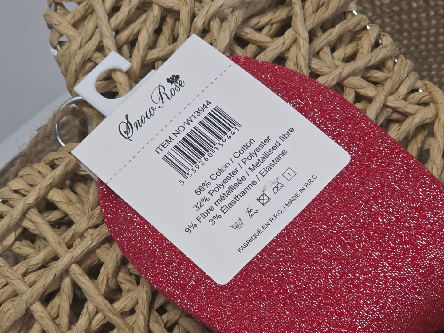 AMOUR - Chaussette à Paillette Rouge