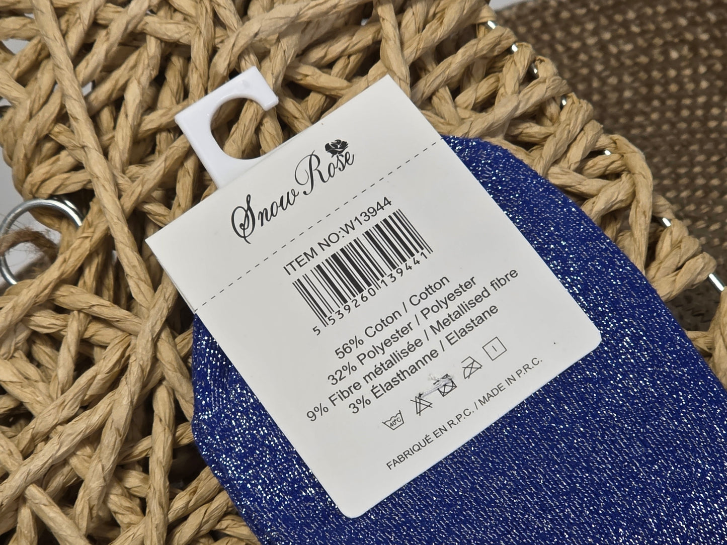 AMOUR - Chaussette à Paillette Bleu