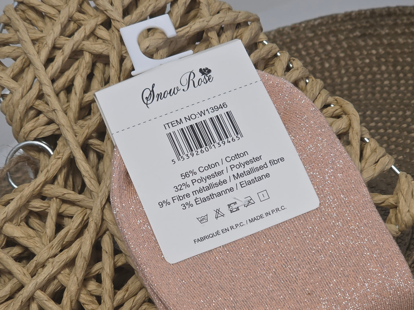 FASCINANTE - Chaussette à Paillette Pêche