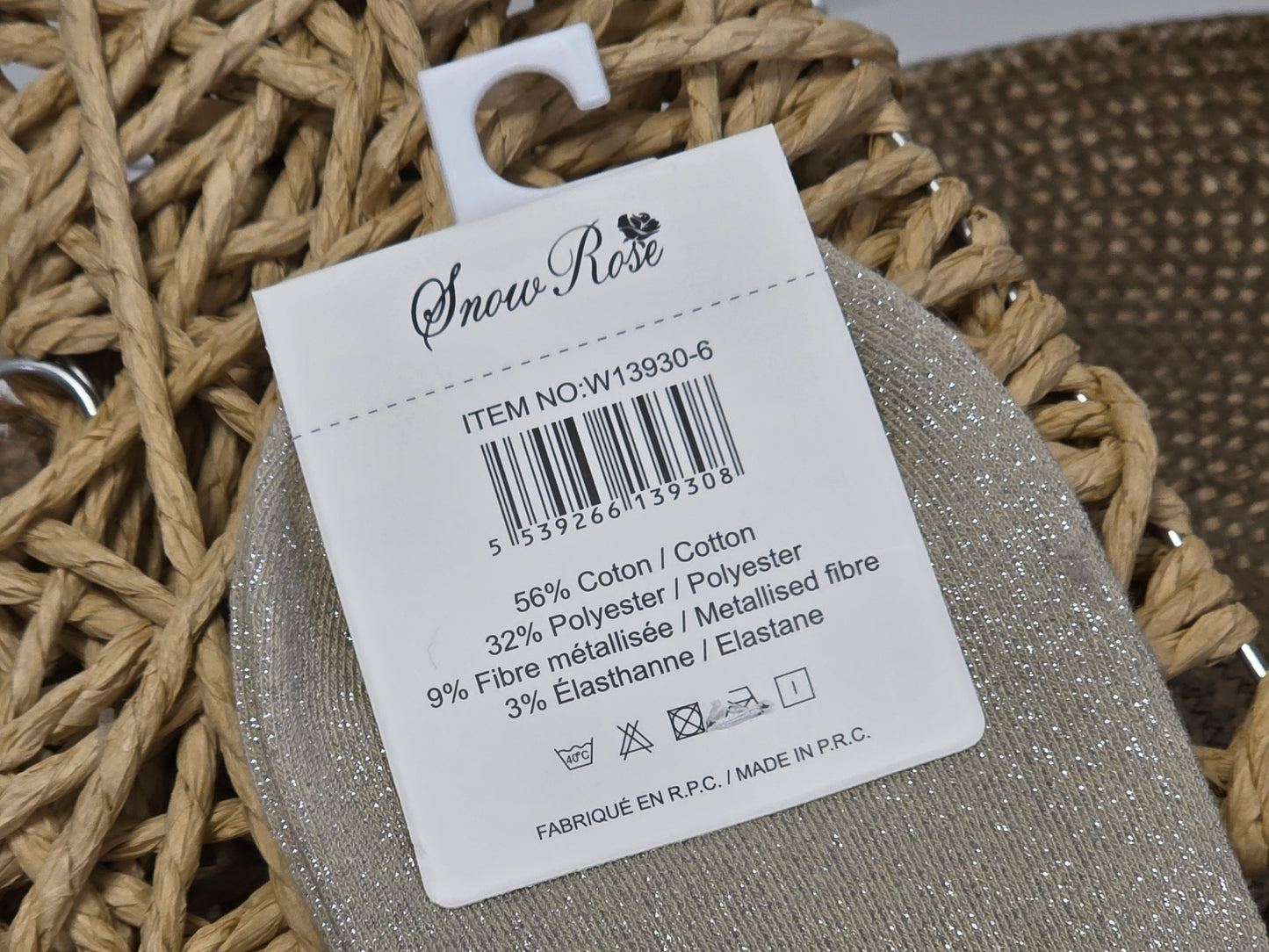 MAMIE - Chaussette à Paillette Taupe