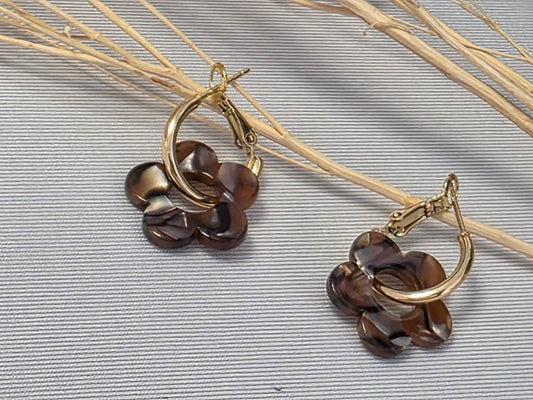 Notre Collection de Bijoux - Boucle d'Oreille Fleur Multicolore