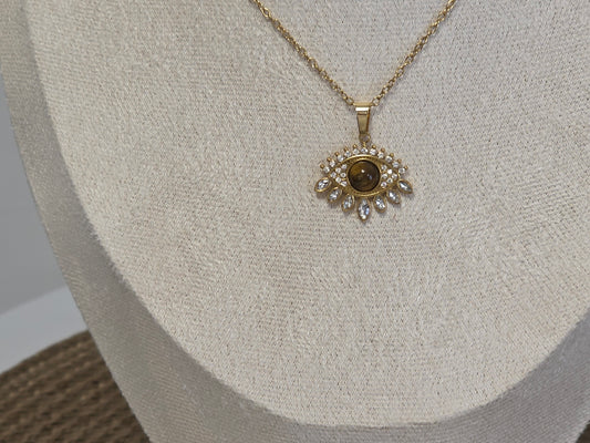 Notre Collection de Bijoux - Pendentif Œil de Diable Perle Œil de tigre