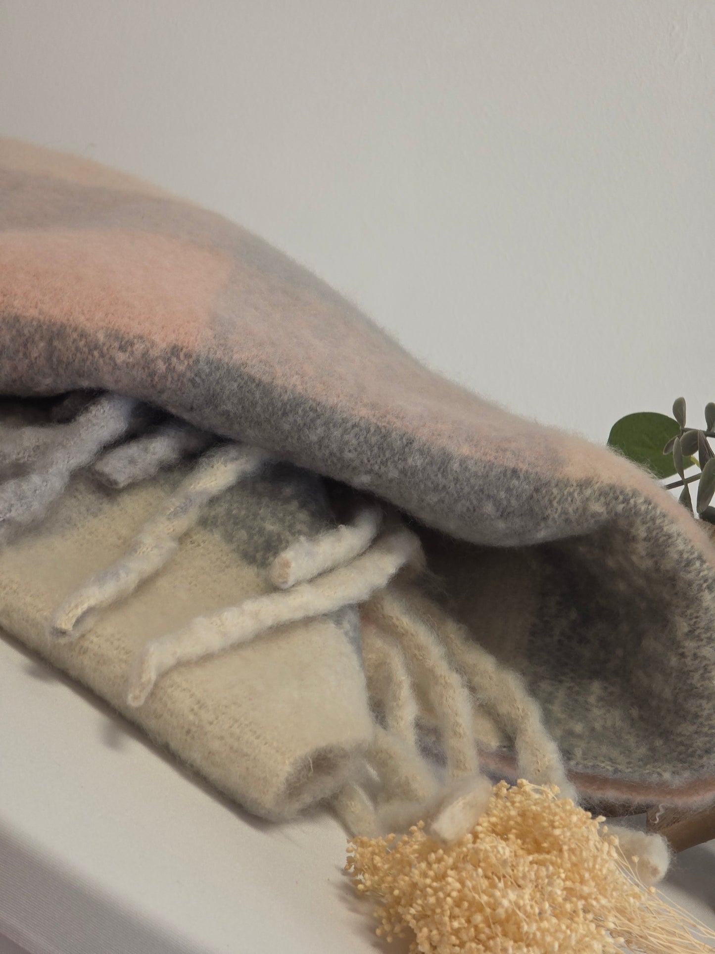 Echarpe Femme Patchwork Rose Pâle