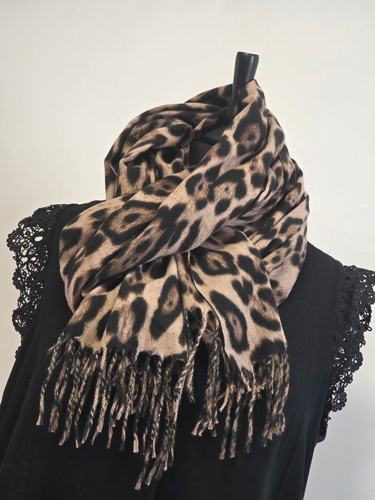 Echarpe Femme Léopard Maronné