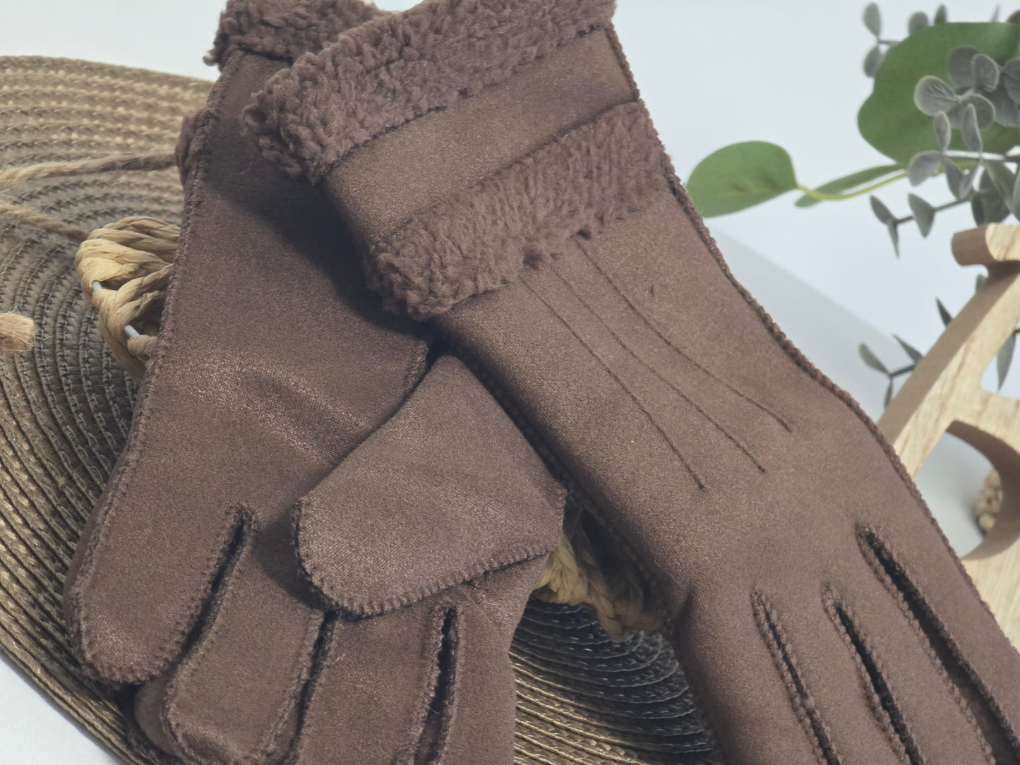 Nos Gants Fourré Femme Café