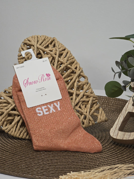 SEXY - Chaussette à Paillette Orange