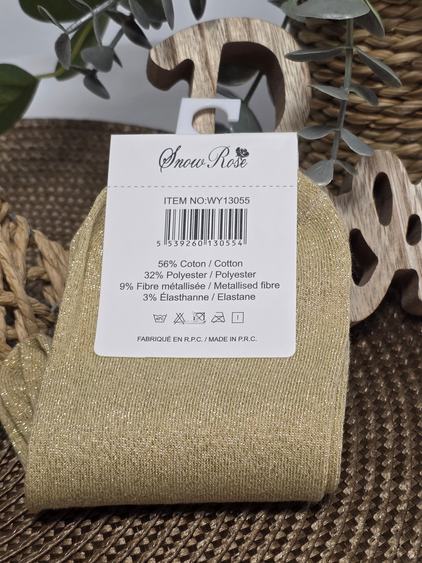 SEXY - Chaussette à Paillette Beige