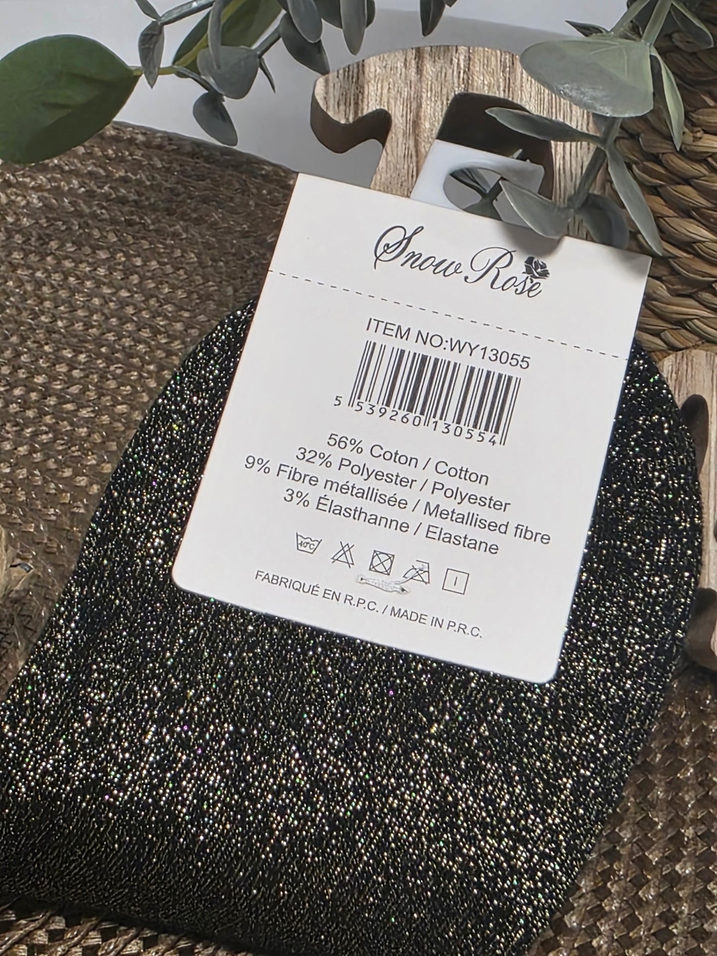 SEXY - Chaussette à Paillette Noir