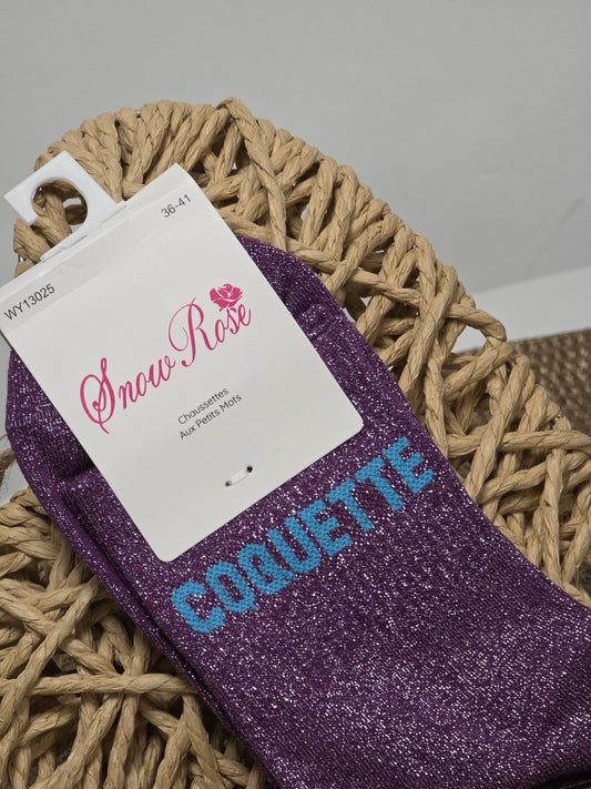 COQUETTE - Chaussette à Paillette Violet