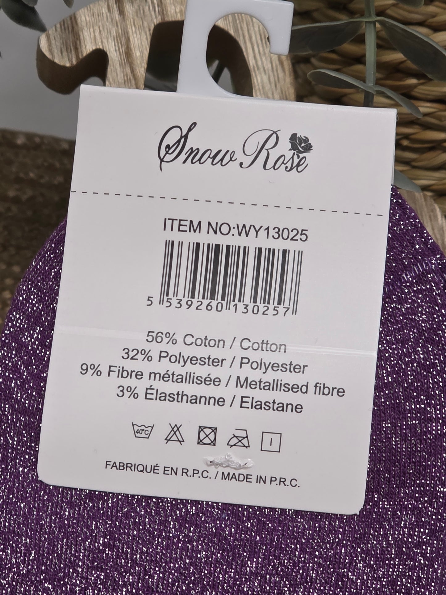 COQUETTE - Chaussette à Paillette Violet