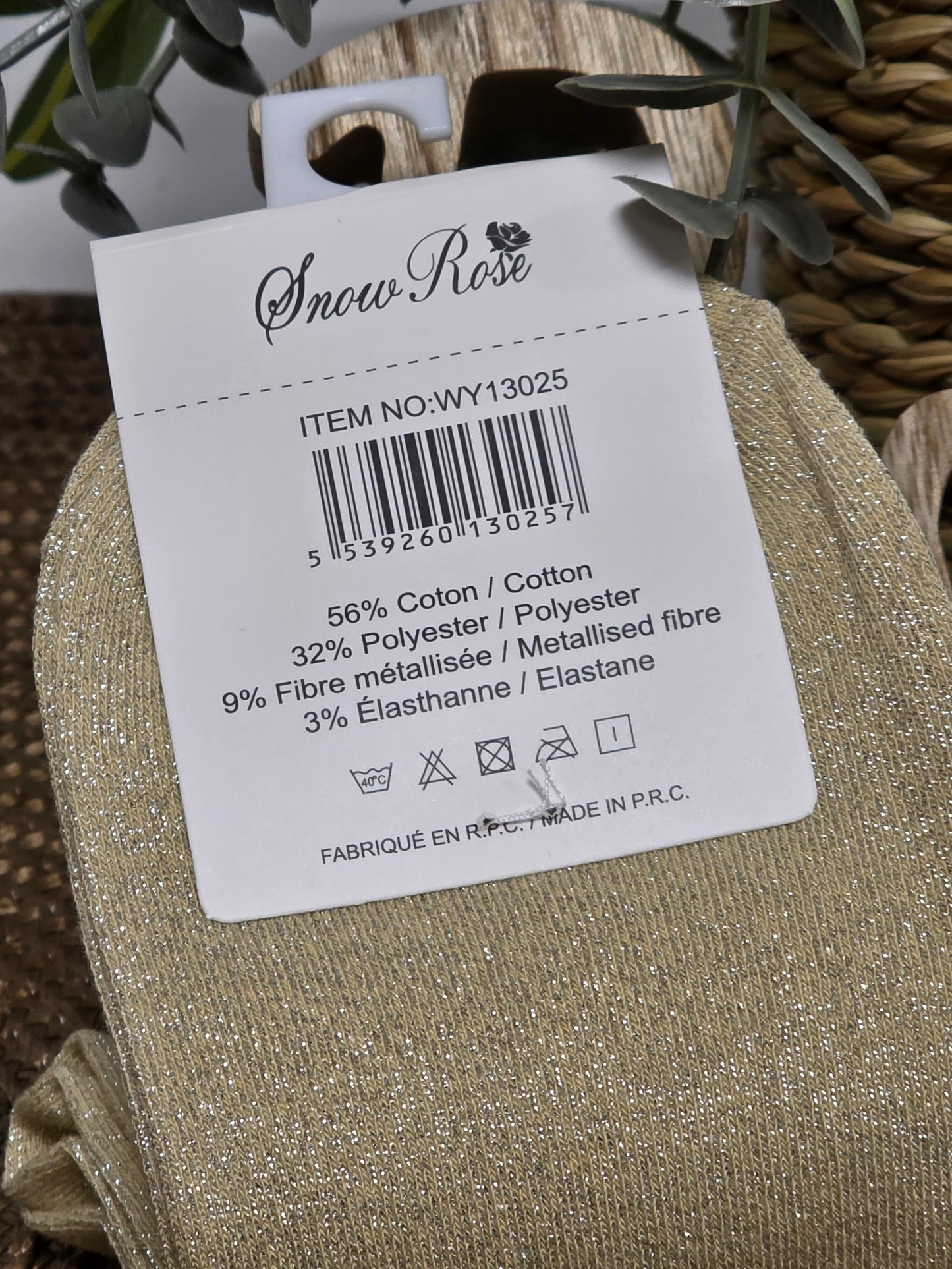 COQUETTE - Chaussette à Paillette Beige Clair