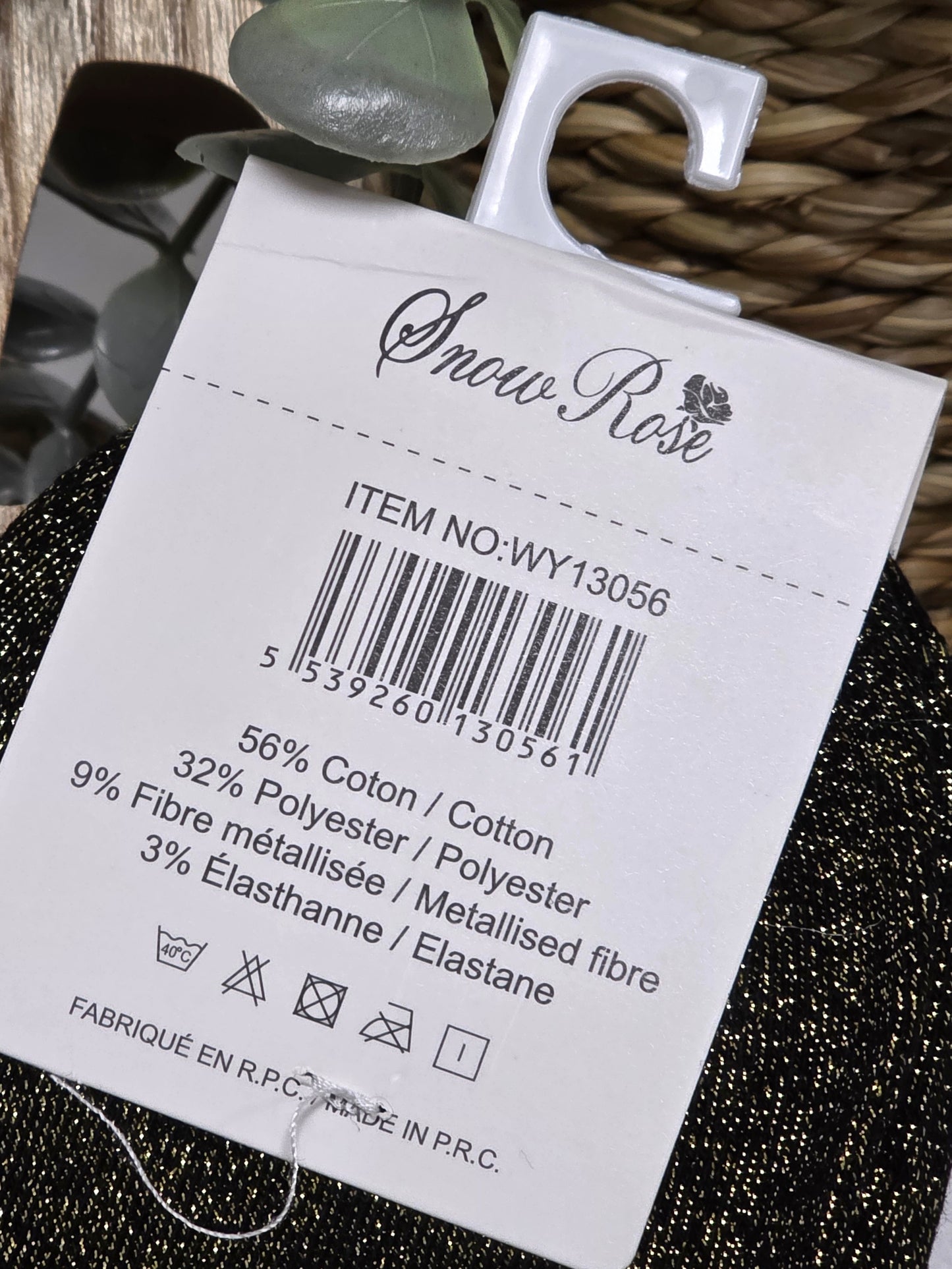 ELEGANTE - Chaussette à Paillette Noir