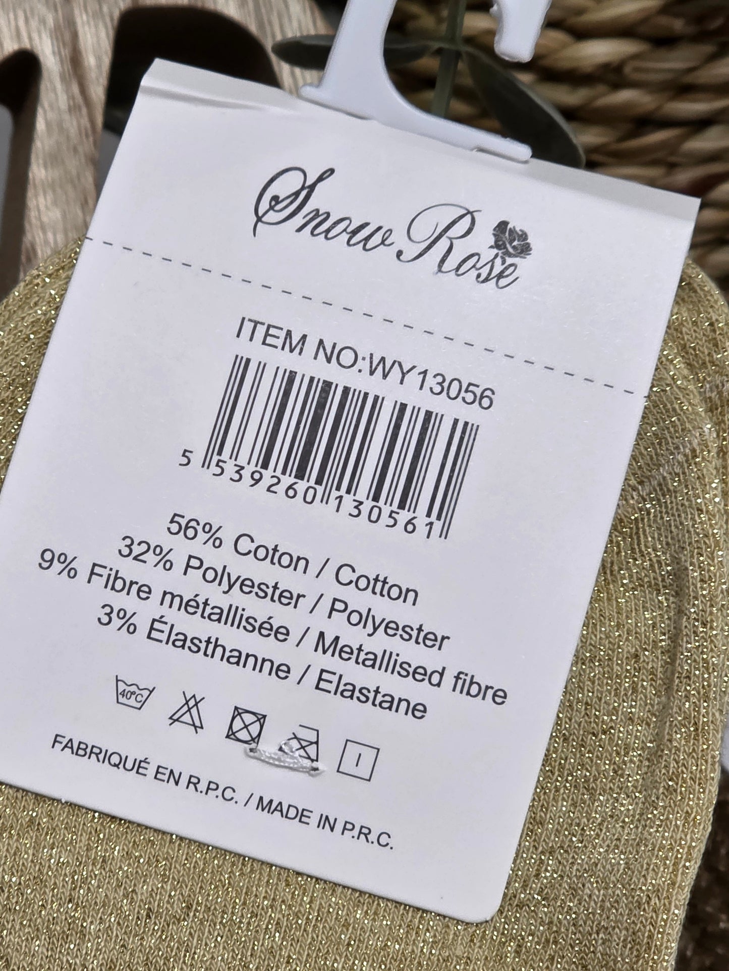 ELEGANTE - Chaussette à Paillette Beige