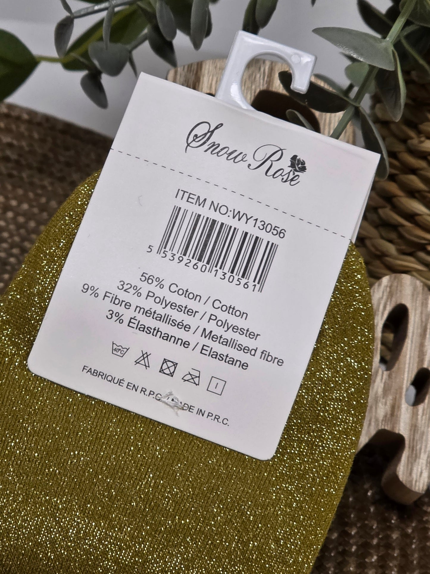 ELEGANTE - Chaussette à Paillette Vert