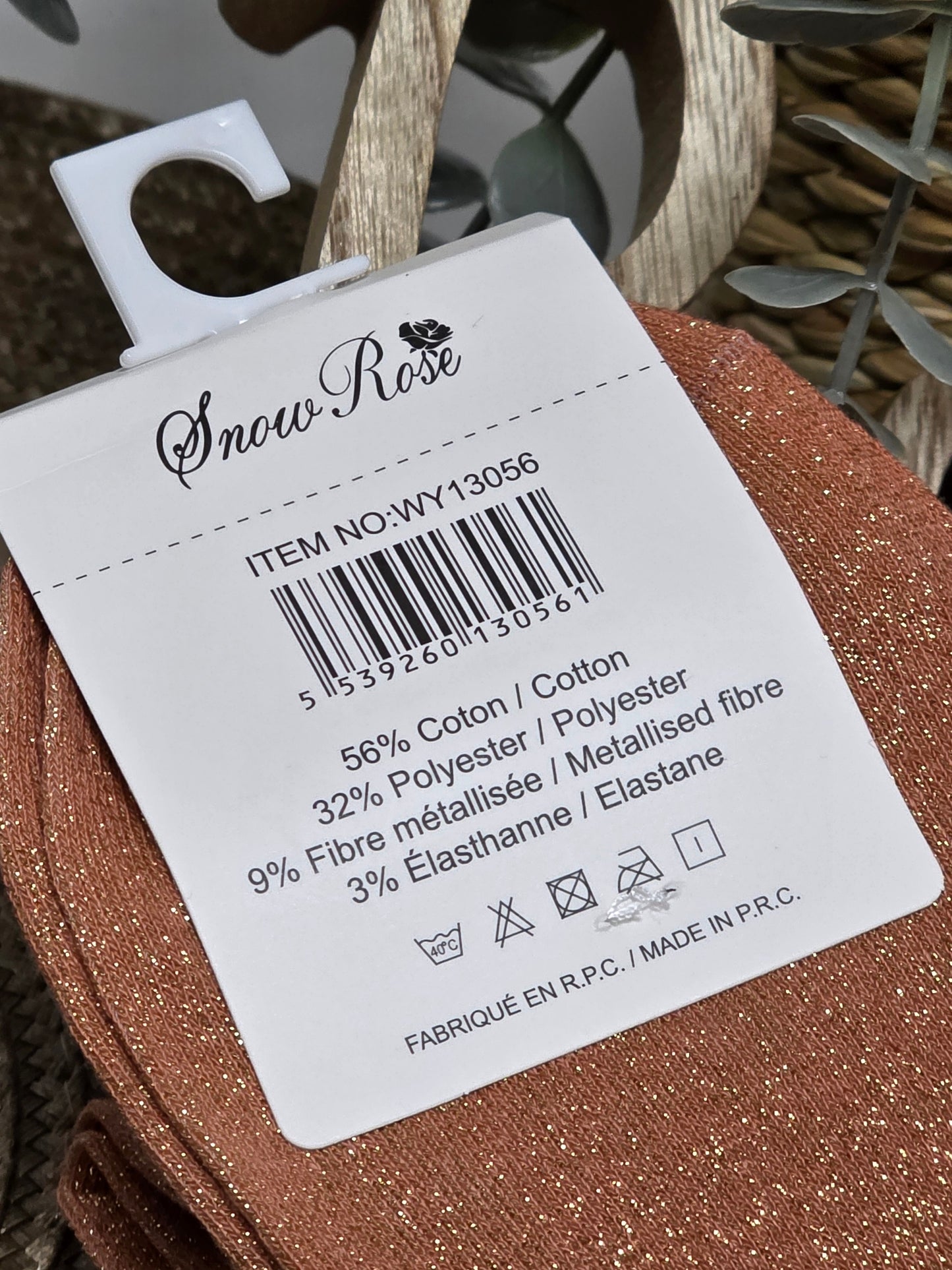 ELEGANTE - Chaussette à Paillette Orange