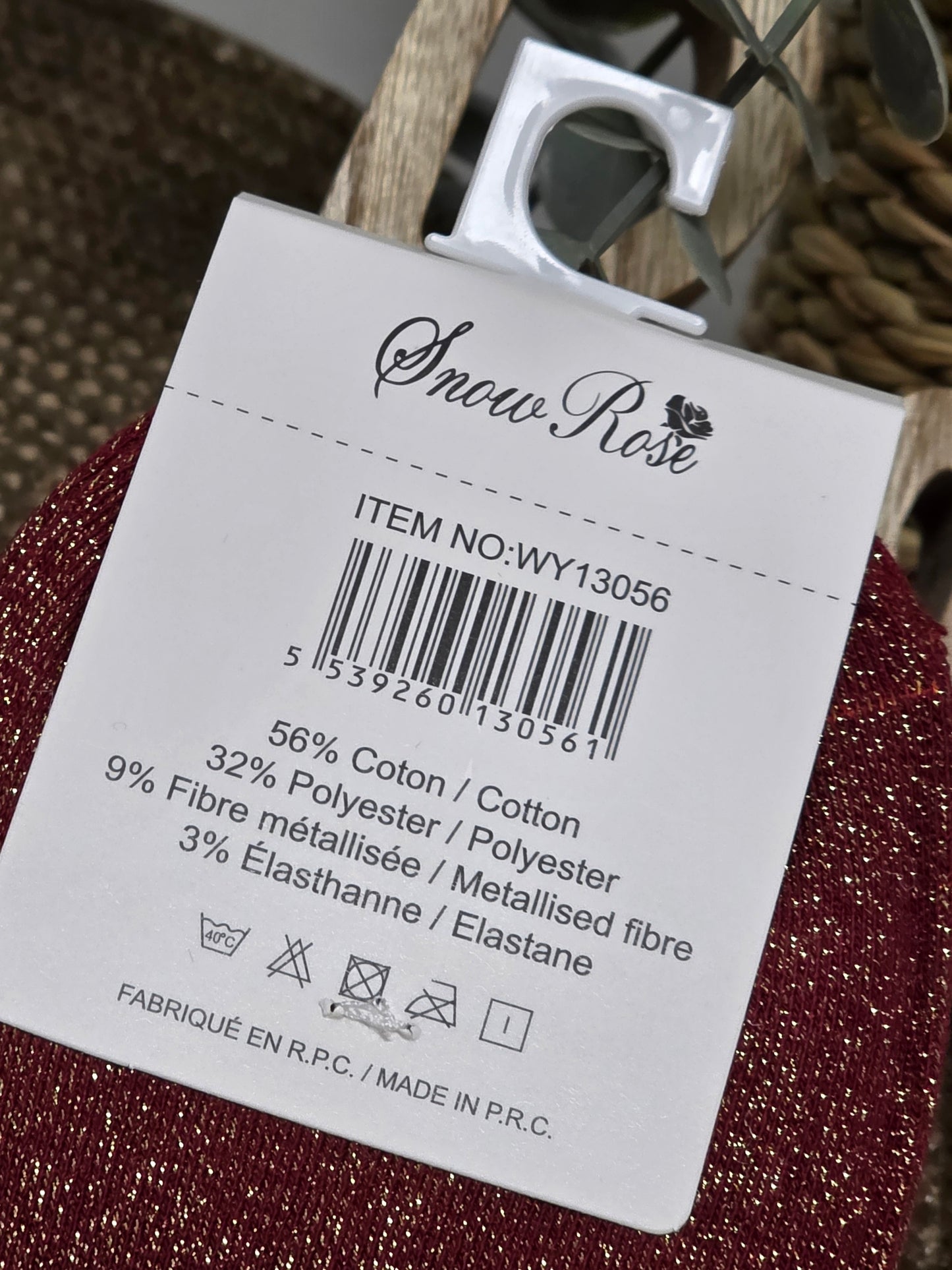 ELEGANTE - Chaussette à Paillette Bordeaux