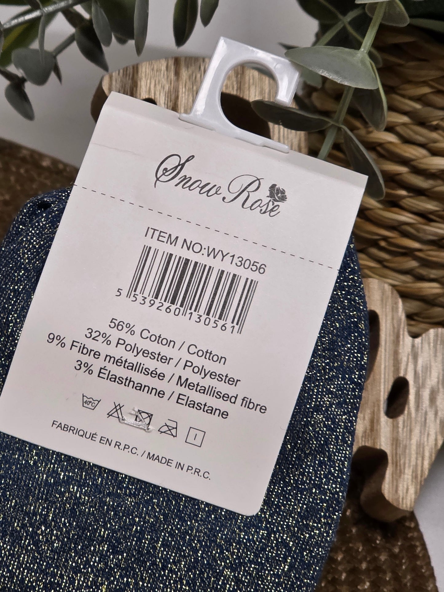 ELEGANTE - Chaussette à Paillette Bleu