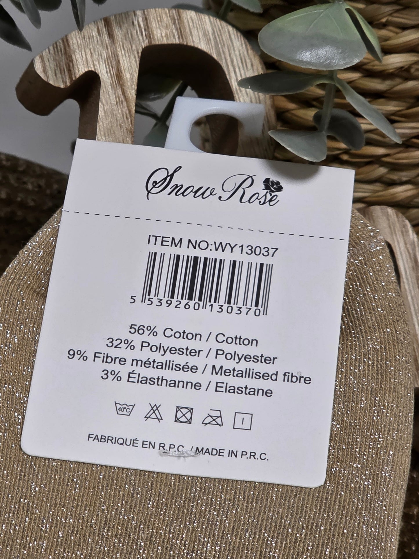 DELIRANTE - Chaussette à Paillette Taupe