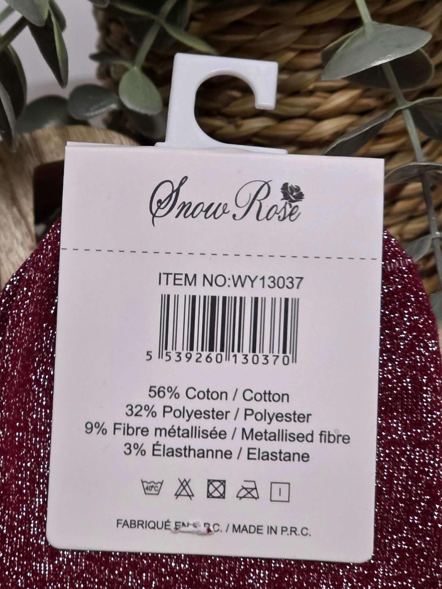 DELIRANTE - Chaussette à Paillette Bordeaux