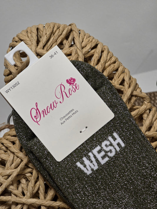 WESH - Chaussette à Paillette Vert