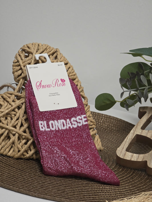 BLONDASSE - Chaussette à Paillette Fuchsia