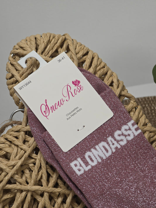 BLONDASSE - Chaussette à Paillette Violine