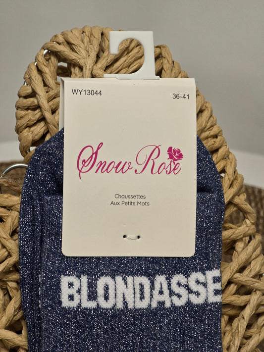 BLONDASSE - Chaussette à Paillette Bleu