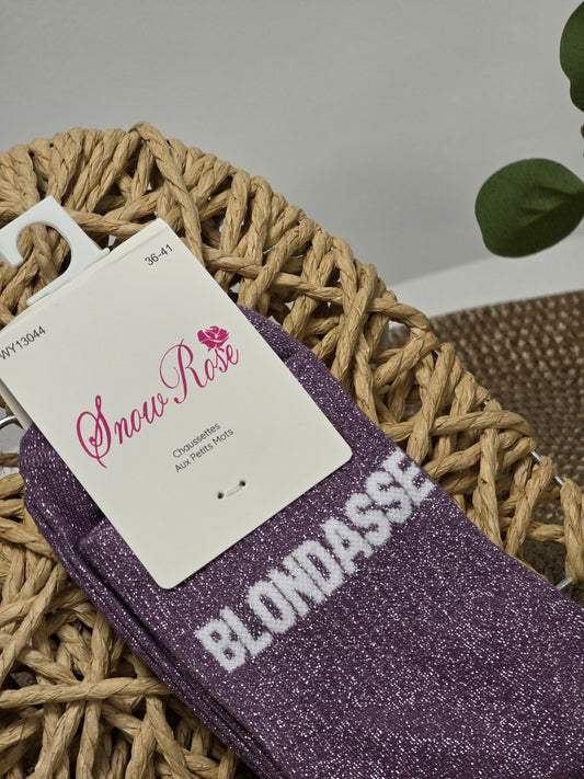 BLONDASSE - Chaussette à Paillette Violet