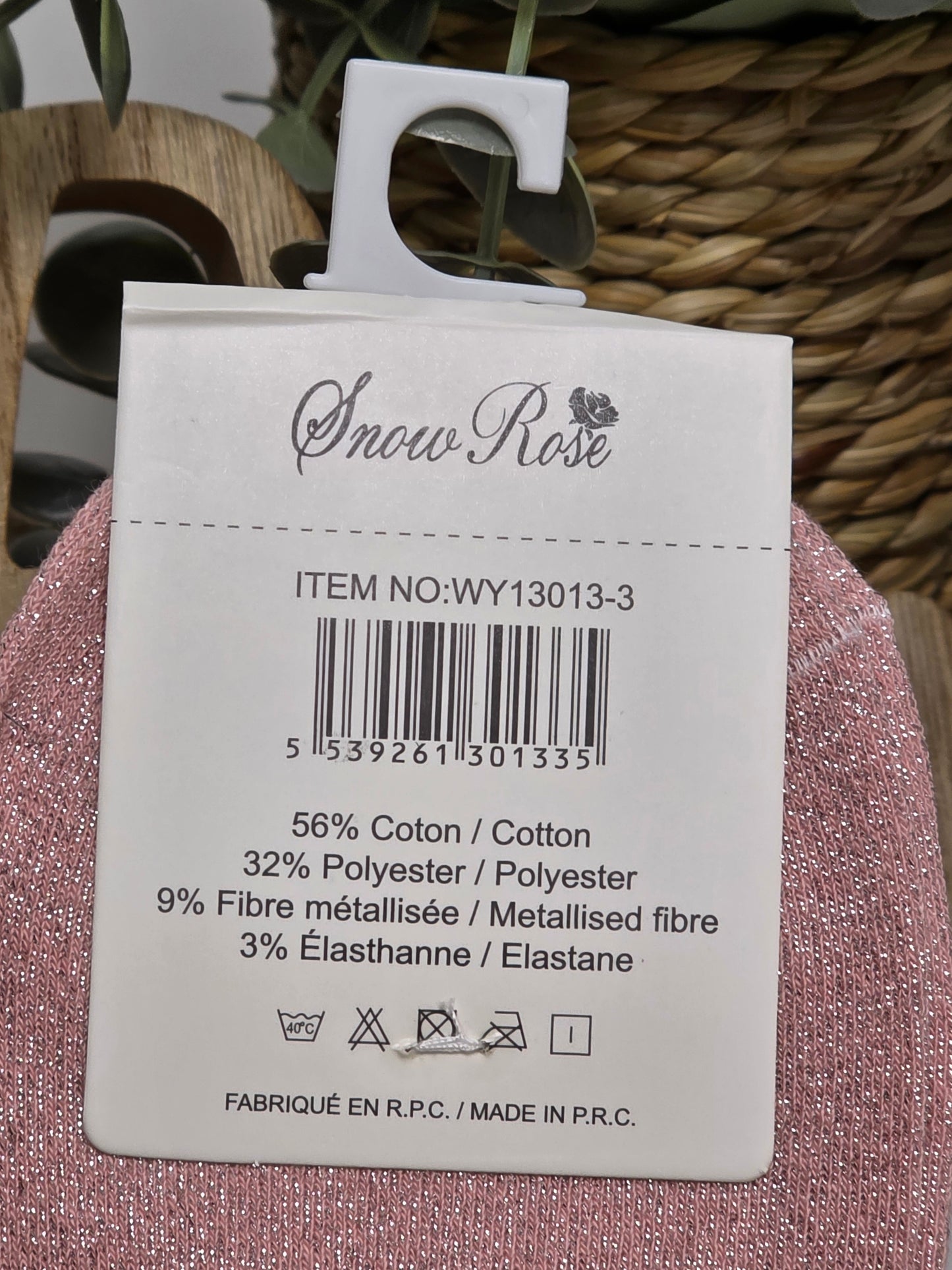 BRUNETTE - Chaussette à Paillette Rose