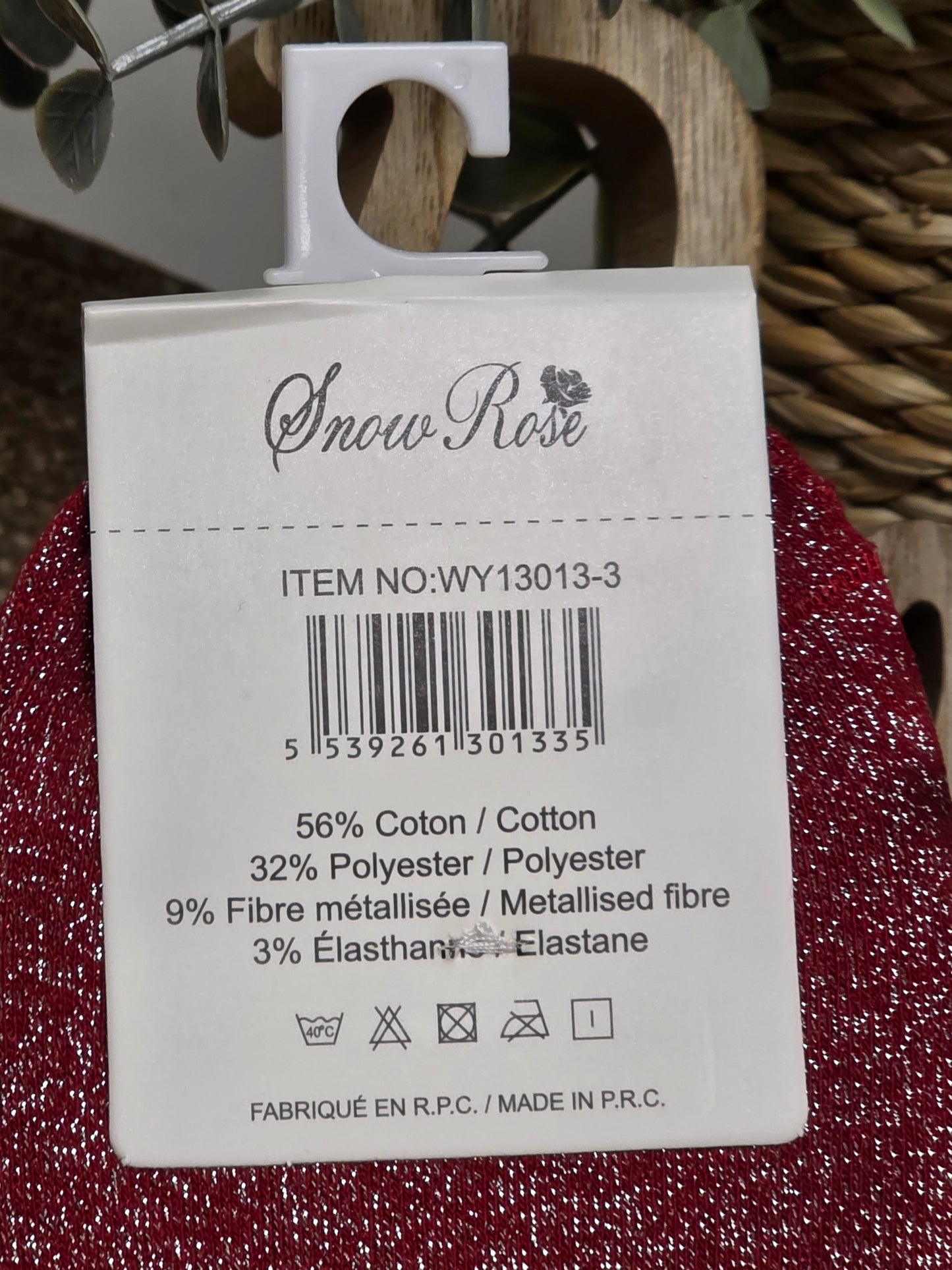 BRUNETTE - Chaussette à Paillette Rouge