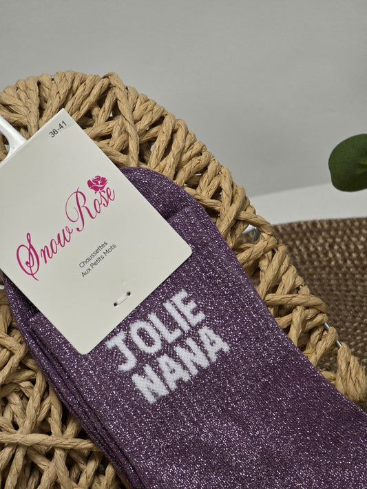 JOLIE NANA - Chaussette à Paillette Violet