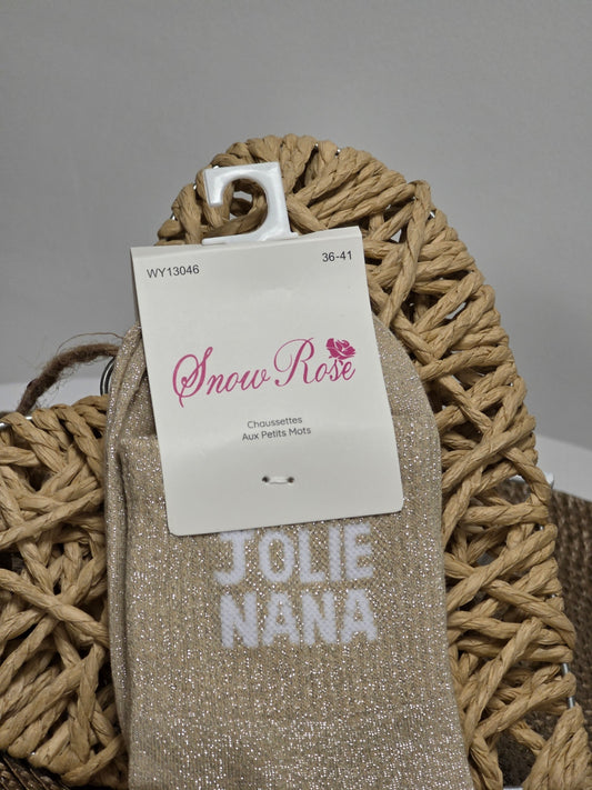 JOLIE NANA - Chaussette à Paillette Beige
