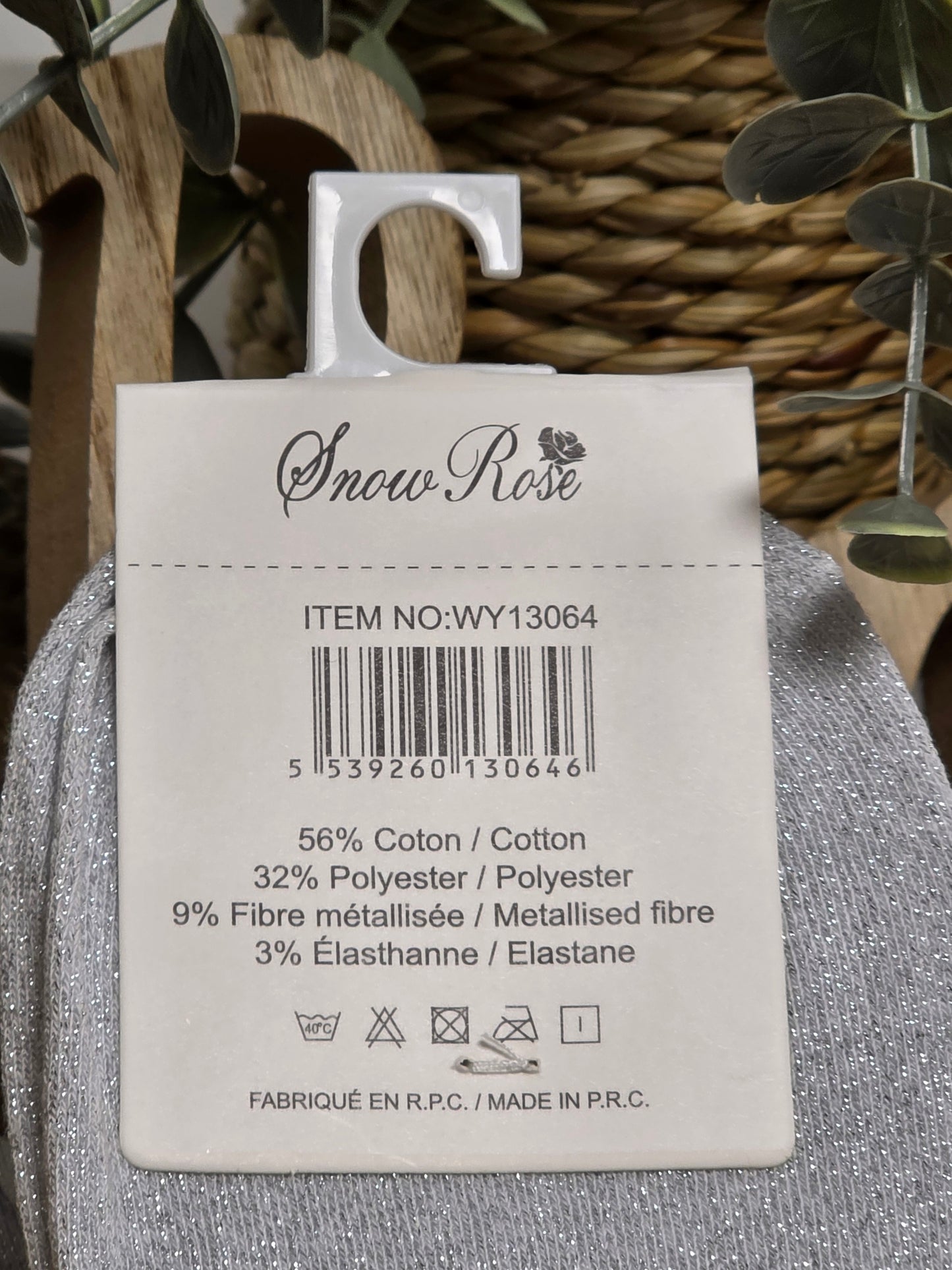 J'ADORE - Chaussette à Paillette Gris Clair