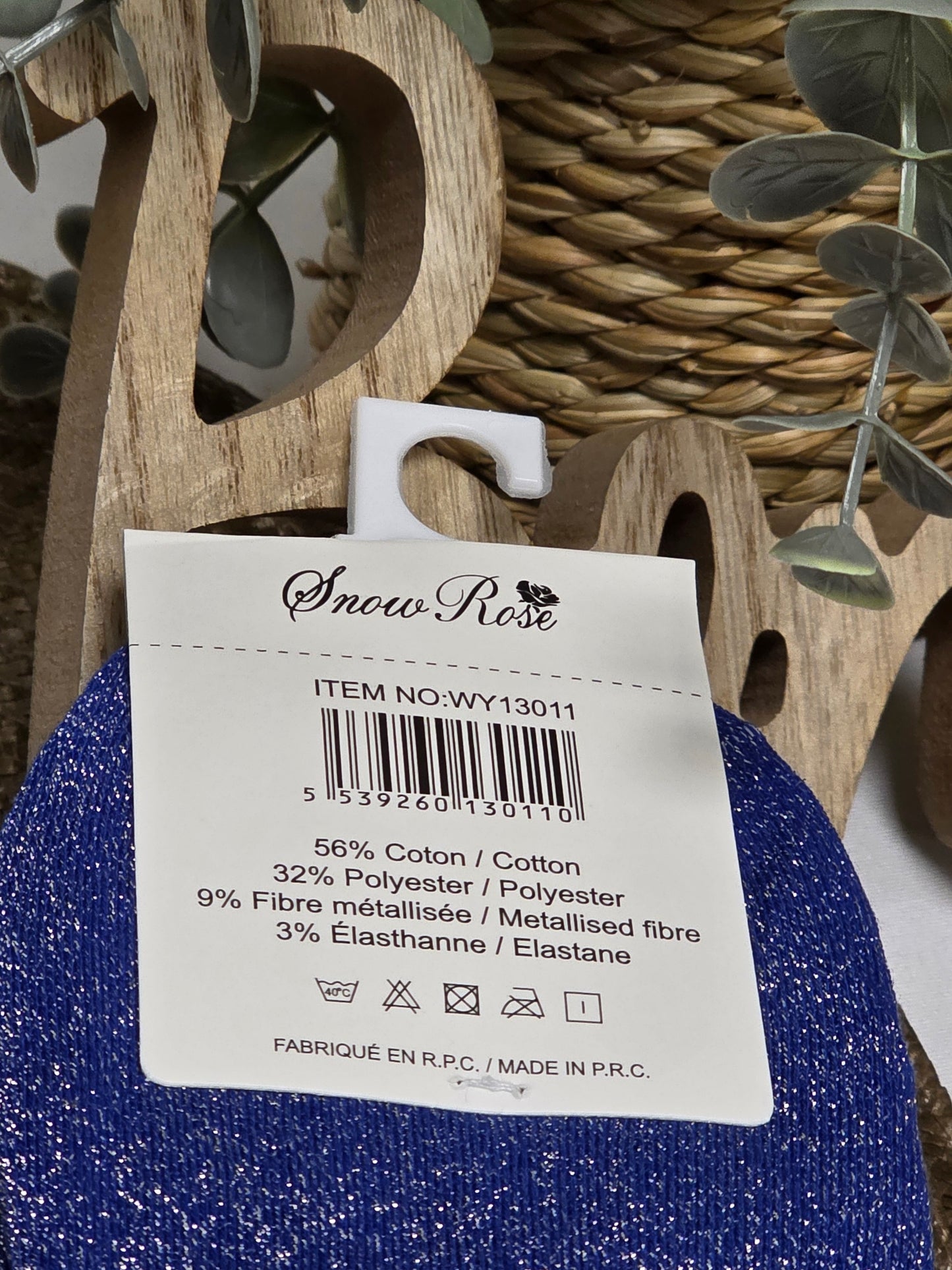 JE T'AIME - Chaussette à Paillette Bleu