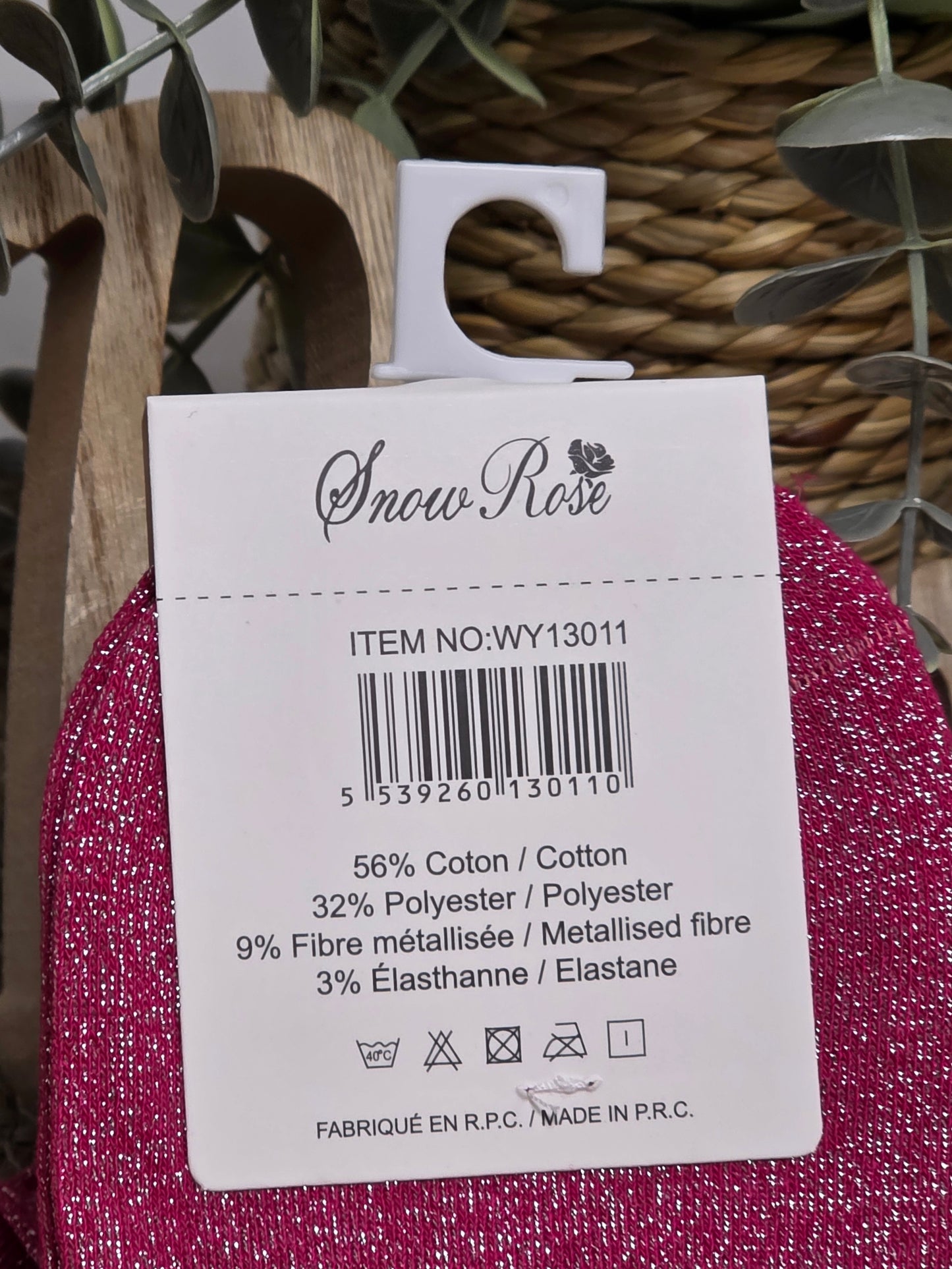 JE T'AIME - Chaussette à Paillette Fuchsia